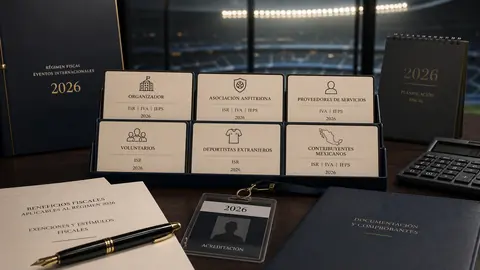 Tarjetas de beneficiarios fiscales del régimen 2026 con documentos de cumplimiento e impuestos