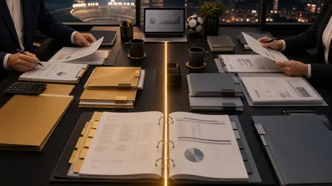 Mesa de trabajo con expedientes fiscales separados para operaciones FIFA 2026 y operaciones ordinarias