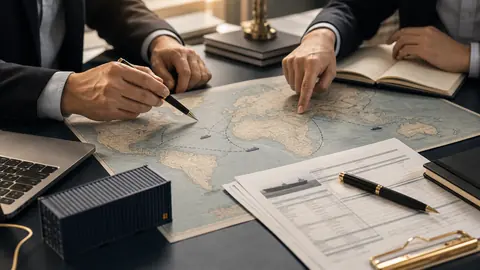 Mesa de planeación logística para análisis de Incoterms